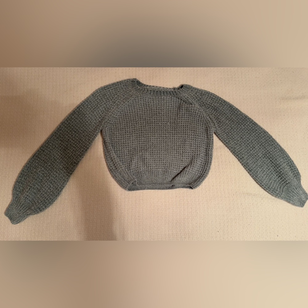 Cropped Cozy green Knit Sweater